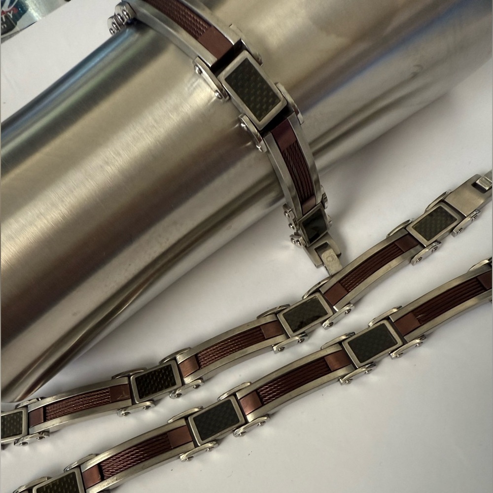 Men's 8 3/4in Stainless Steel Bracelet (1) - Picture 7 of 8